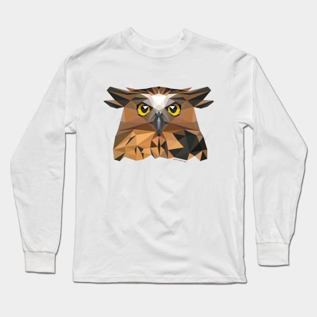 Buffy Fish Owl Long Sleeve T-Shirt by GeometricWildlife